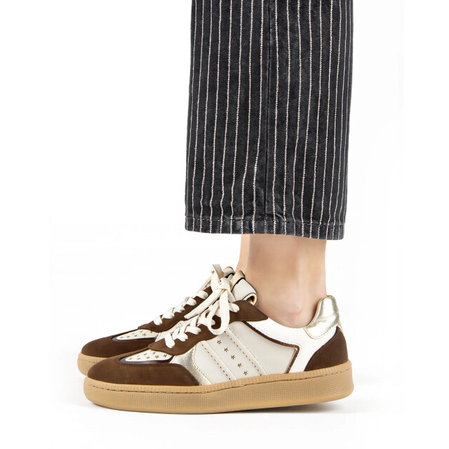 DWRS Label Dwrs mirabel dark brown/off white lage sneakers dames B11548-20 8748 large