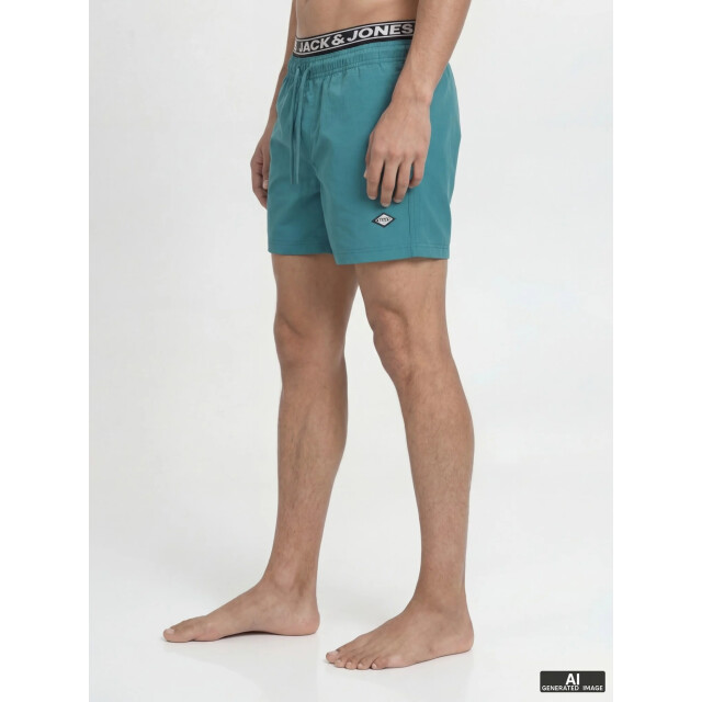 Jack & Jones Heren zwemshort jpstmaui surf dubbele waistband effen blauwgroen 12291404-Colonial Blue large