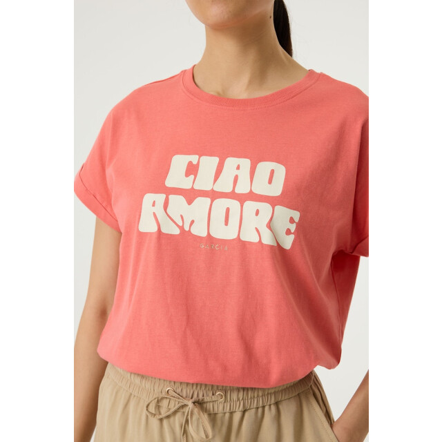 Garcia Jeans dames tops t-shirts 4339.42.0014 koraal 4339.42.0014 large