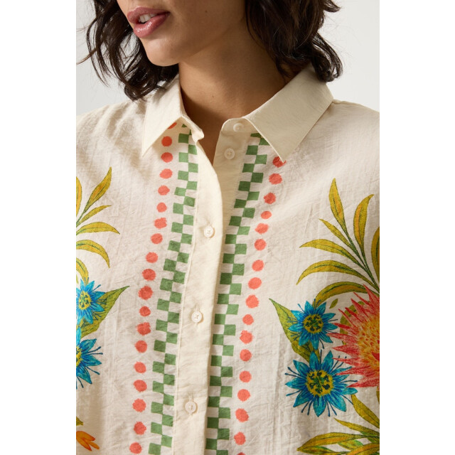 Garcia Jeans dames blouses 4319.08.0007 ecru dessin 4319.08.0007 large