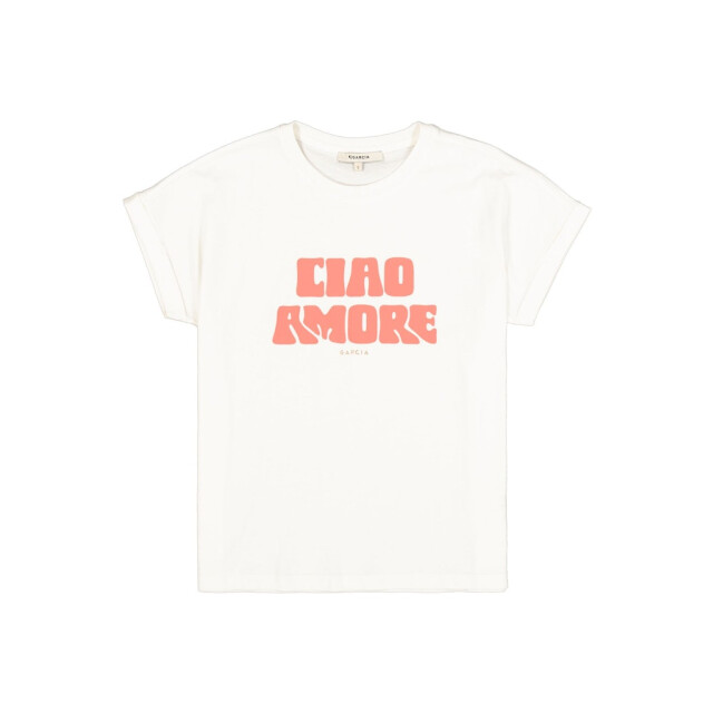 Garcia Jeans dames tops t-shirts 4339.02.0135 off-white 4339.02.0135 large