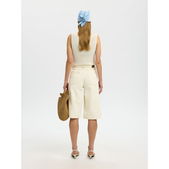 Selected Femme slftenna mw bermuda denim shorts 161016 egret 06902.198.0021 large