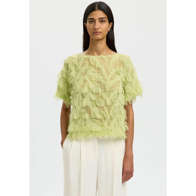 Selected Femme slfmyline ss boat neck top b 16101005 lint 06613.369.0136 large