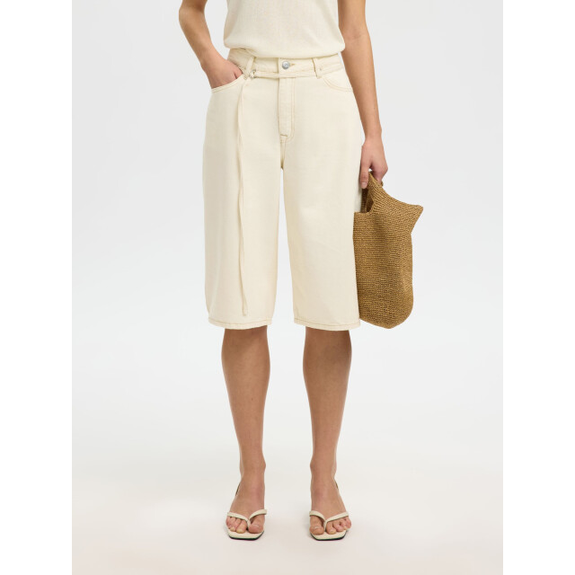 Selected Femme slftenna mw bermuda denim shorts 161016 egret 06902.198.0021 large