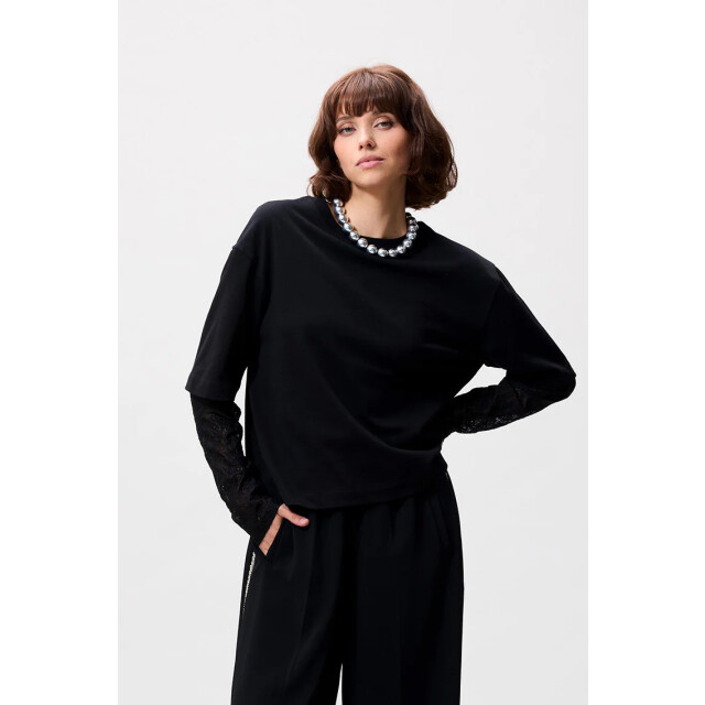 Catwalk Junkie 2504020402 tshirt with lace sleeves 2504020402 Tshirt with lace sleeves large