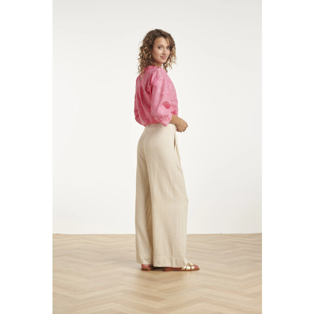 Smashed Lemon Linnen wide leg pantalon | 8718679011686 large