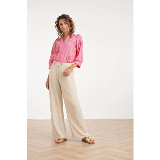 Smashed Lemon Linnen wide leg pantalon | 8718679011686 large
