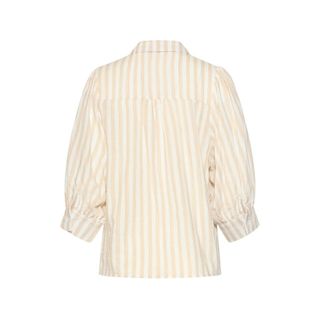 Smashed Lemon Gestreepte dames blouse met pofmouwen | 8718679004886 large