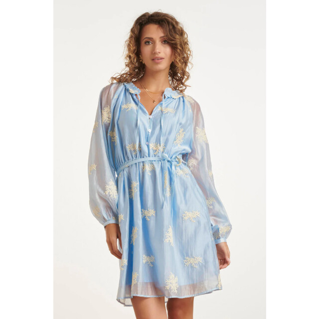 Smashed Lemon Romantische kortejurk met ruches en taillekoord | 8718679027366 large