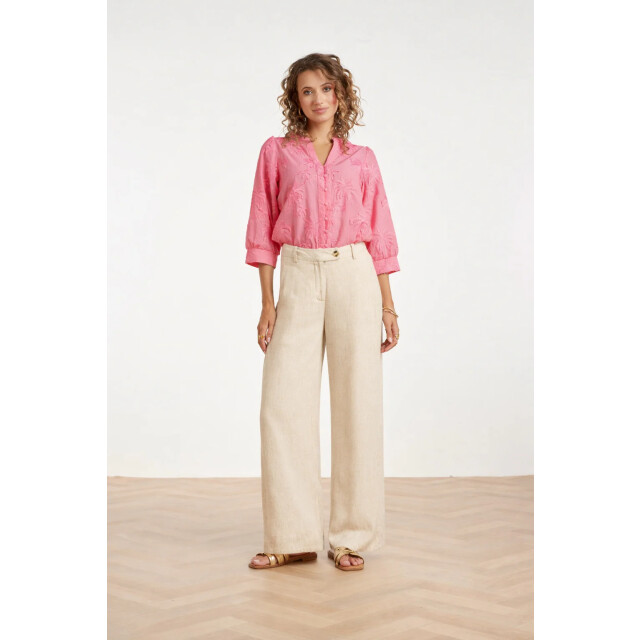 Smashed Lemon Linnen wide leg pantalon | 8718679011686 large
