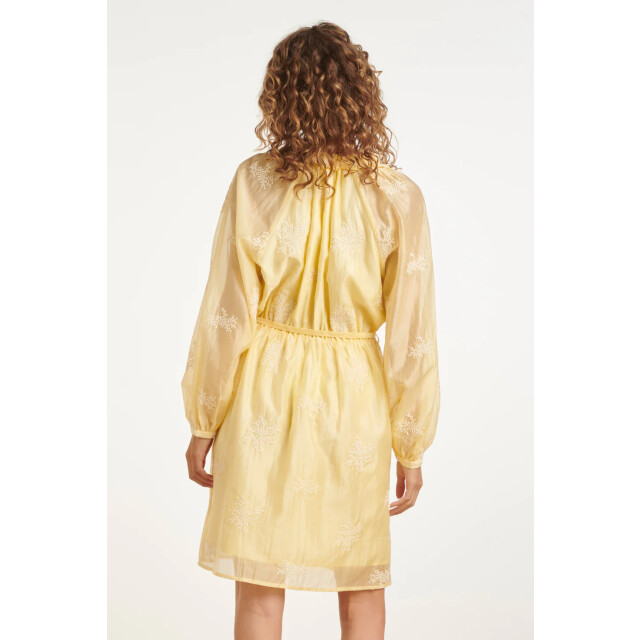 Smashed Lemon Romantische kortejurk met ruches en taillekoord | 8718679007689 large