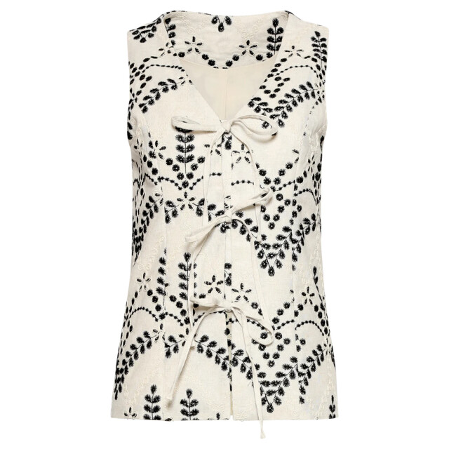 Smashed Lemon Stijlvolle gilet met contrastrijk borduurwerk en strikdetails | 8718679008402 large