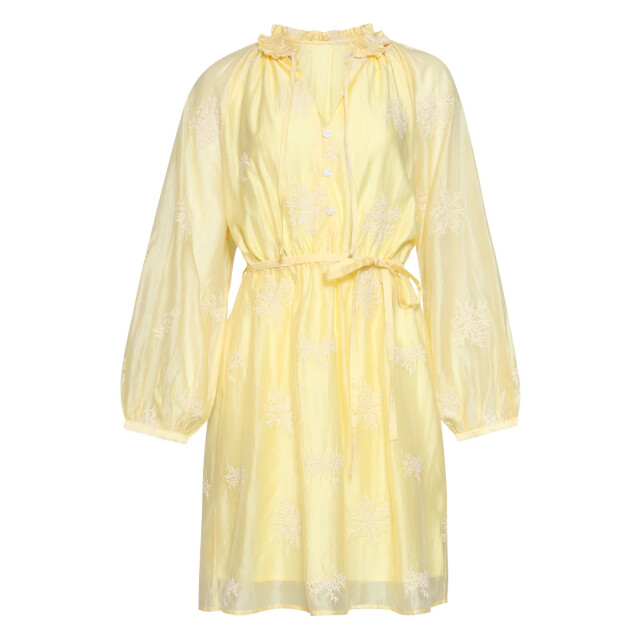 Smashed Lemon Romantische kortejurk met ruches en taillekoord | 8718679007689 large