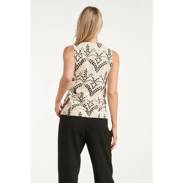 Smashed Lemon Stijlvolle gilet met contrastrijk borduurwerk en strikdetails | 8718679008402 large