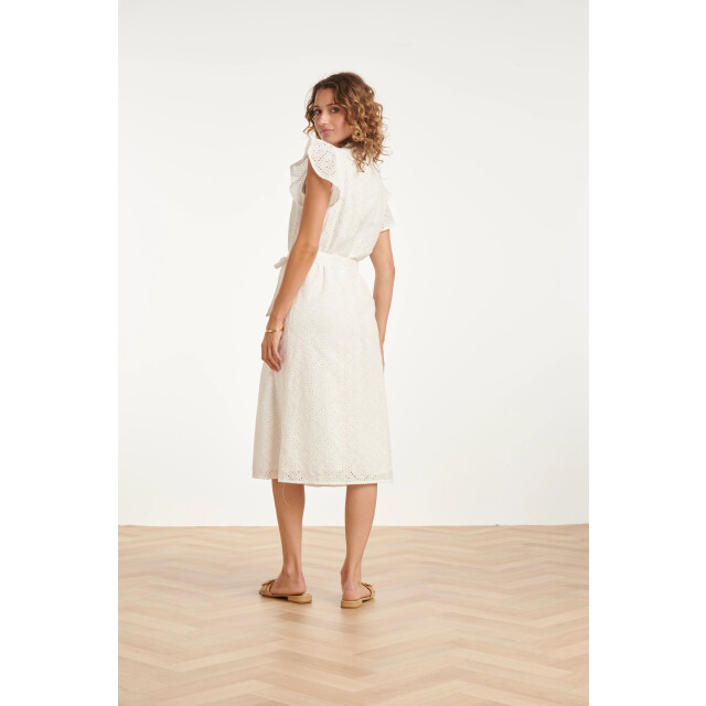 Smashed Lemon Broderie doorknoopjurk met flutter mouwen | 8718679016407 large