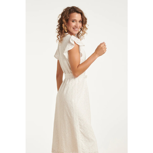 Smashed Lemon Broderie doorknoopjurk met flutter mouwen | 8718679016407 large