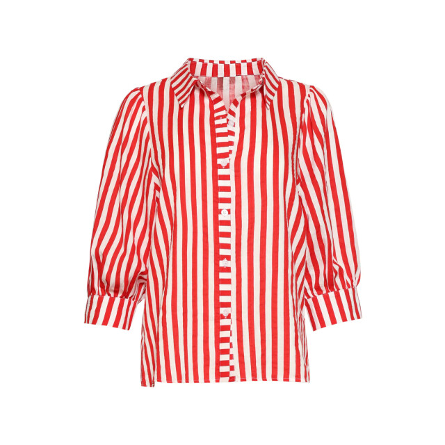 Smashed Lemon Gestreepte dames blouse met pofmouwen | 8718679004800 large