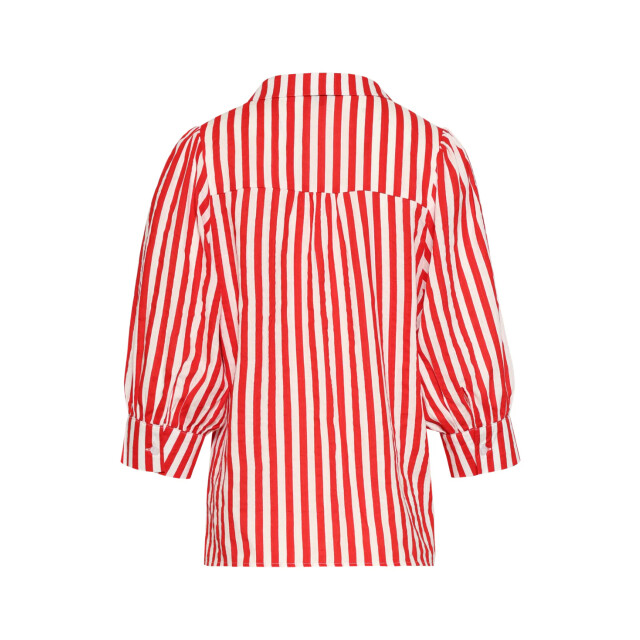 Smashed Lemon Gestreepte dames blouse met pofmouwen | 8718679004800 large