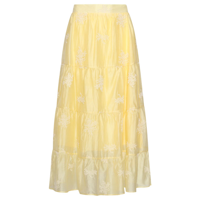 Smashed Lemon Zwierige maxi-rok met geborduurde print en stroken | 8718679007870 large