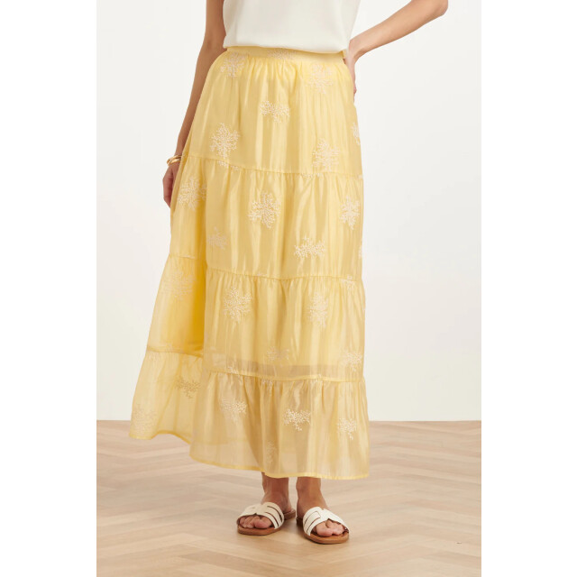 Smashed Lemon Zwierige maxi-rok met geborduurde print en stroken | 8718679007870 large