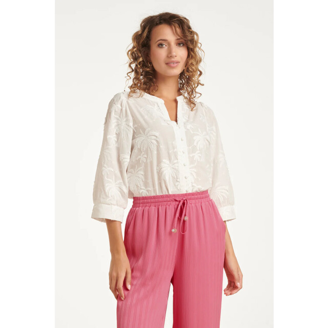 Smashed Lemon Blouse met tropisch palmborduursel | 8718679006798 large