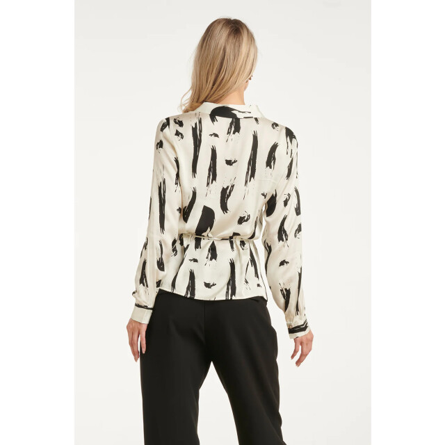 Smashed Lemon Abstracte blouse met tailleceintuur | 8718679002721 large