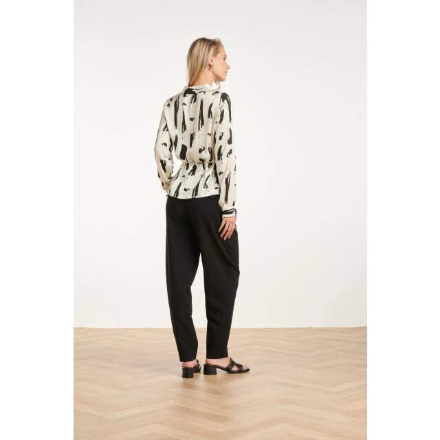 Smashed Lemon Abstracte blouse met tailleceintuur | 8718679002721 large