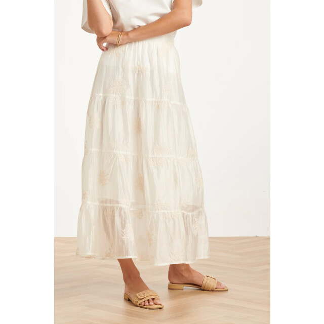 Smashed Lemon Zwierige maxi-rok met geborduurde print en stroken | 8718679007825 large