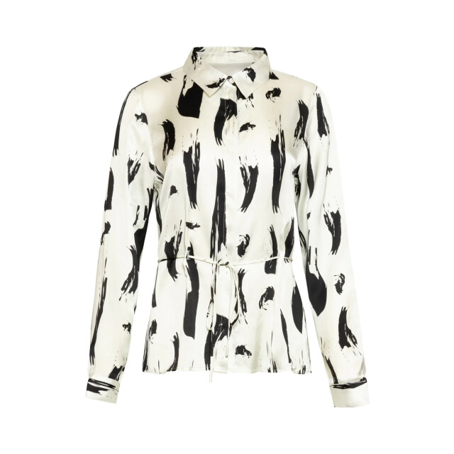 Smashed Lemon Abstracte blouse met tailleceintuur | 8718679002721 large