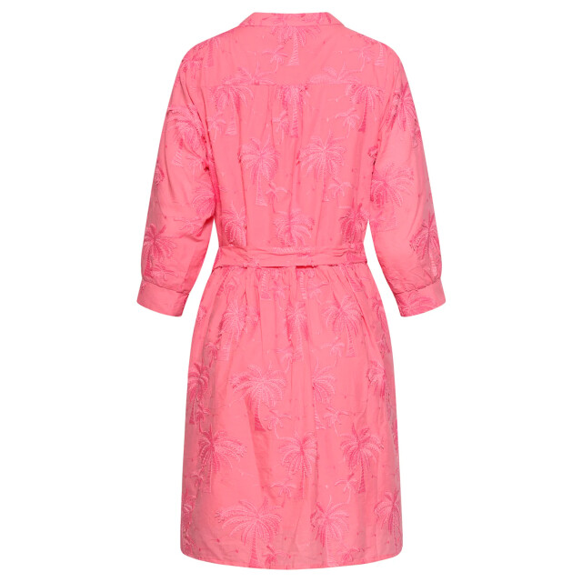 Smashed Lemon Korte jurk met geborduurd palmmotief en ceintuur | 8718679006965 large