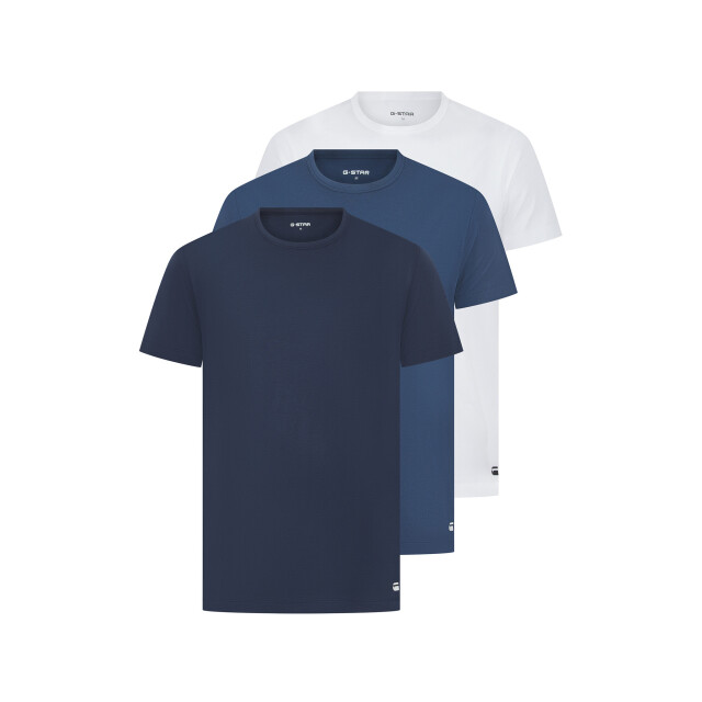 G-Star Heren ondershirt bamboe cove t-shirt ronde hals 3-pack effen blauw/wit/navy GSM110 large