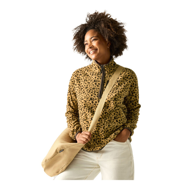 Regatta Dames frankie half zip fleecejack met luipaardprint UTRG13162_multicoloured large