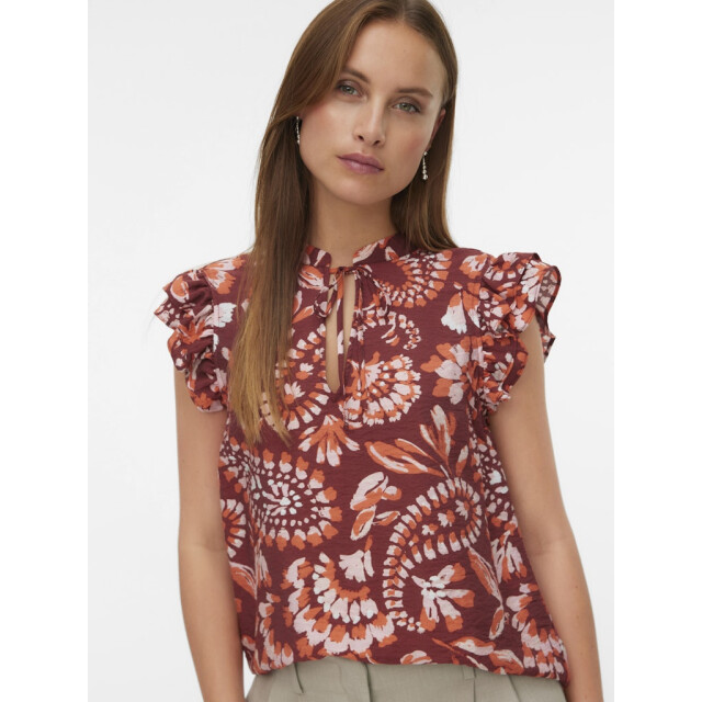 Vero Moda Vmnellie carla sl frill top wvn ga dessin 4382.49.0004 large