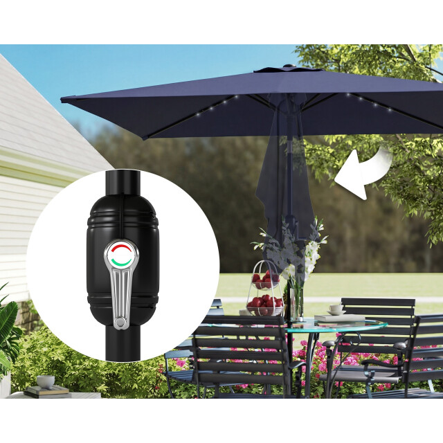 4goodz Parasol met led zonne-energie verlichting ca. 200x300 cm met - 3595226 large