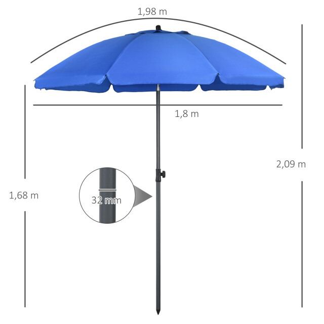 4goodz Strandparasol met windvanger kantelbaar uv50+ blauw 3560431 large
