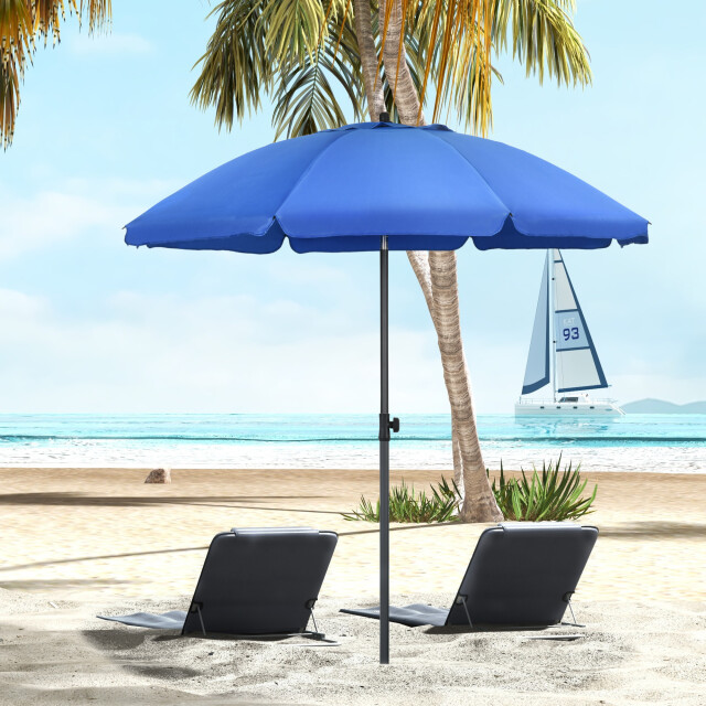 4goodz Strandparasol met windvanger kantelbaar uv50+ blauw 3560431 large