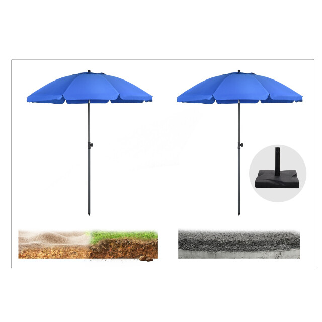 4goodz Strandparasol met windvanger kantelbaar uv50+ blauw 3560431 large