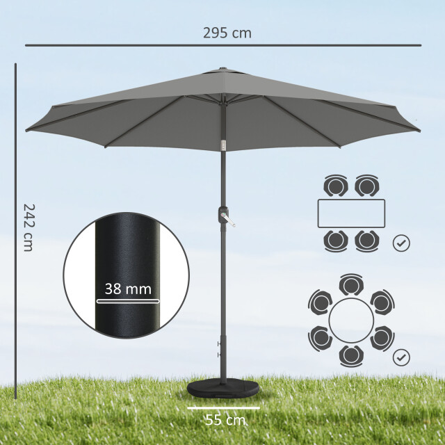 4goodz Parasol 300 cm met kruisvoet en zandzak uv 30+ - 3595307 large