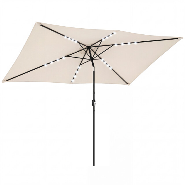 4goodz Parasol met led zonne-energie verlichting ca. 200x300 cm met creme 3595249 large