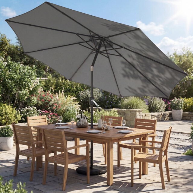 4goodz Parasol 300 cm met kruisvoet en zandzak uv 30+ - 3595307 large