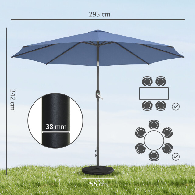 4goodz Parasol 300 cm met kruisvoet en zandzak uv 30+ - 3595284 large