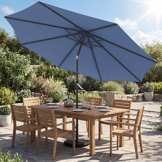 4goodz Parasol 300 cm met kruisvoet en zandzak uv 30+ - 3595284 large