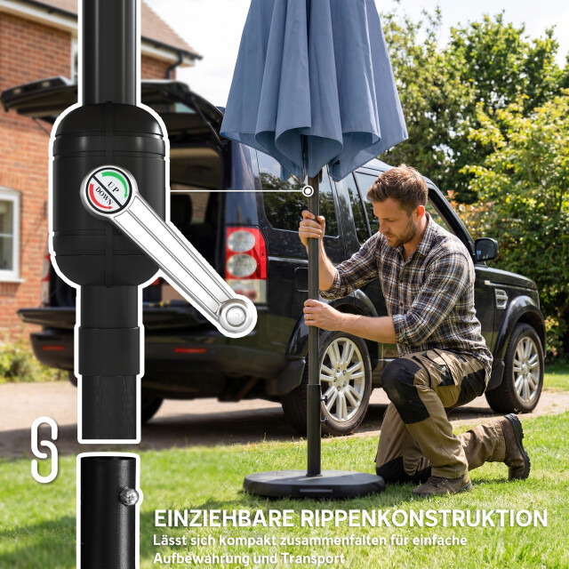 4goodz Parasol 300 cm met kruisvoet en zandzak uv 30+ - 3595284 large