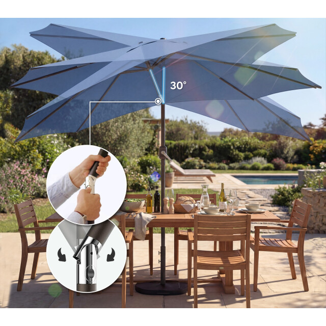 4goodz Parasol 300 cm met kruisvoet en zandzak uv 30+ - 3595284 large