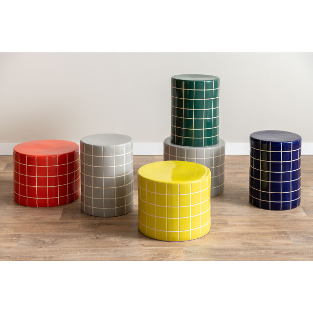 Leitmotiv bijzettafel retro tiles high - 33x33x44 cm 3555807 large
