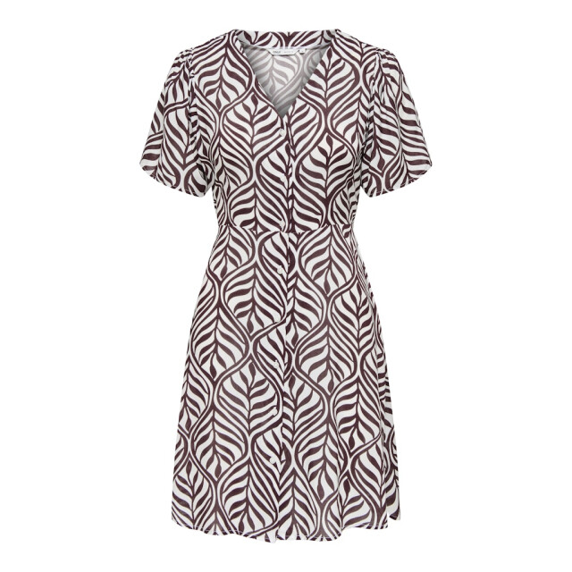 Only onlevida s/s short dress wvn noos 15237382 fudge kelly leaf 06311.820.0017 large
