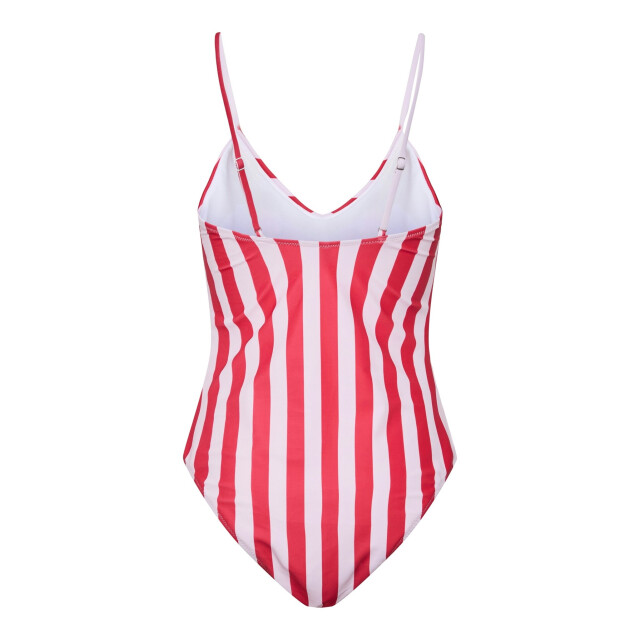 Pieces Dames badpak pcbaomi ronde hals rood/wit gestreept 17134623-Lychee CHERRY BLOSSOM large