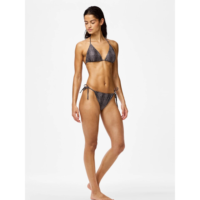 Pieces Dames strik bikini slip pcbaomi zwart/luipaard print 17158824-Black MINI LEO large