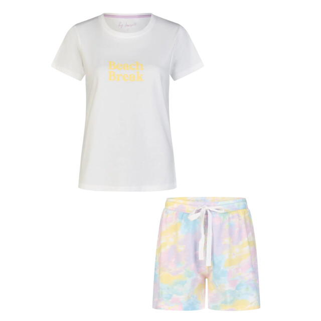 By Louise Dames shortama korte pyjama set geprint wit/multi BL-6280-02 large