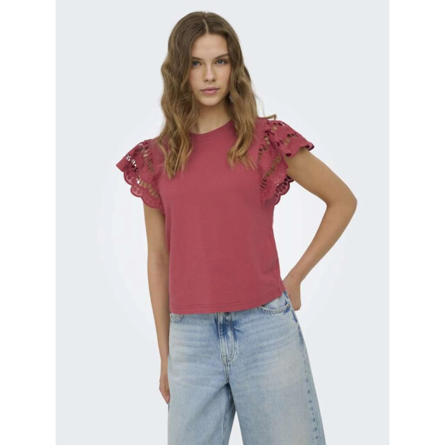Only Onlmacy s/s o-neck mix top box jrs brick red 15350374-234335 large